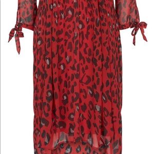mint velvet red leopard dress